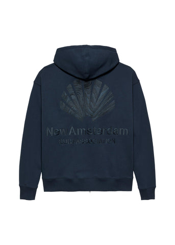 New Amsterdam Felpa Con Cappuccio Uomo Logo Zip Up blu