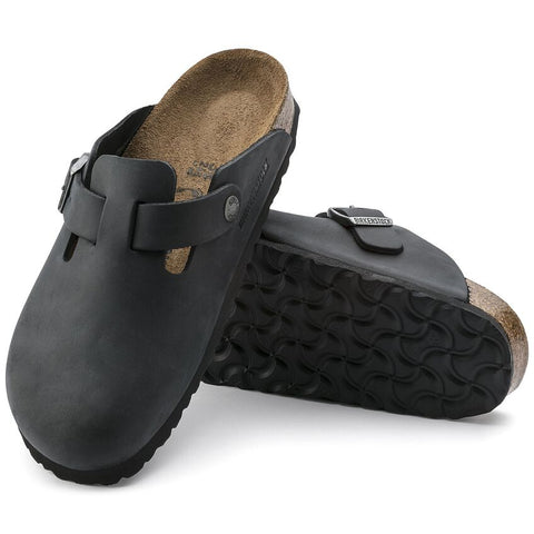 Birkenstock Sandalo unisex Boston in pelle oleata (Calzata Stretta) nero