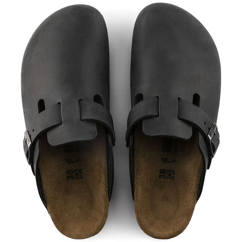 Birkenstock Sandalo unisex Boston in pelle oleata (Calzata Stretta) nero