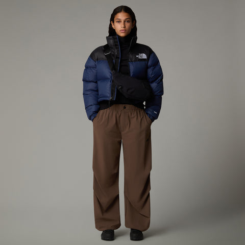 Kurze Daunenjacke für Damen von The North Face Nuptse Blau