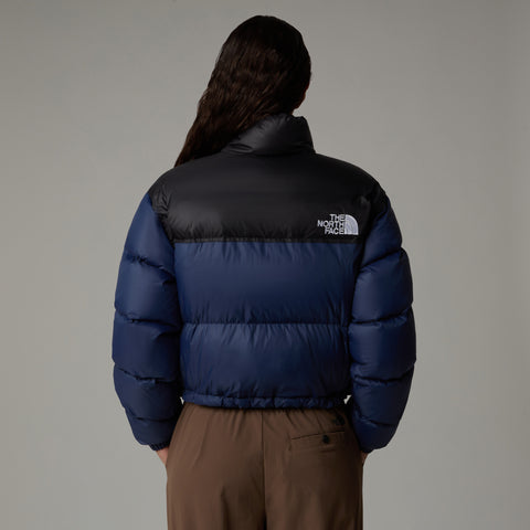 Kurze Daunenjacke für Damen von The North Face Nuptse Blau