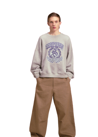 Ssstufff  Felpa girocollo uomo University Logo grigia