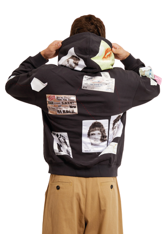 Ssstufff Felpa con zip e cappiccio da uomo Detective Board SSS-HOD04