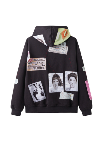 Ssstufff Felpa con zip e cappiccio da uomo Detective Board SSS-HOD04