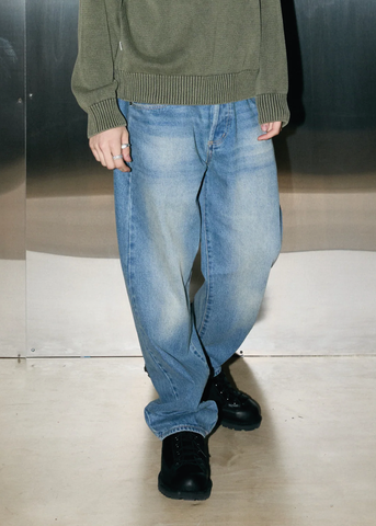 Obey Jeans baggy da uomo Bigwig  lavaggio scambiato