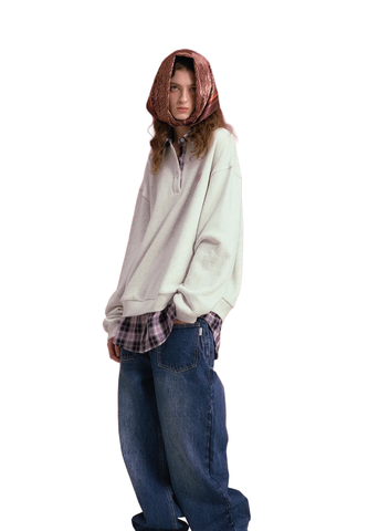 Ssstufff  Felpa con Camicia applicata Layered grigia