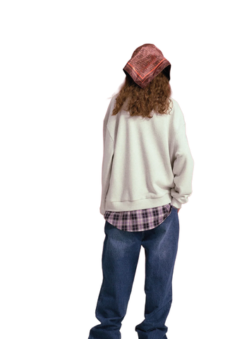Ssstufff  Felpa con Camicia applicata Layered grigia