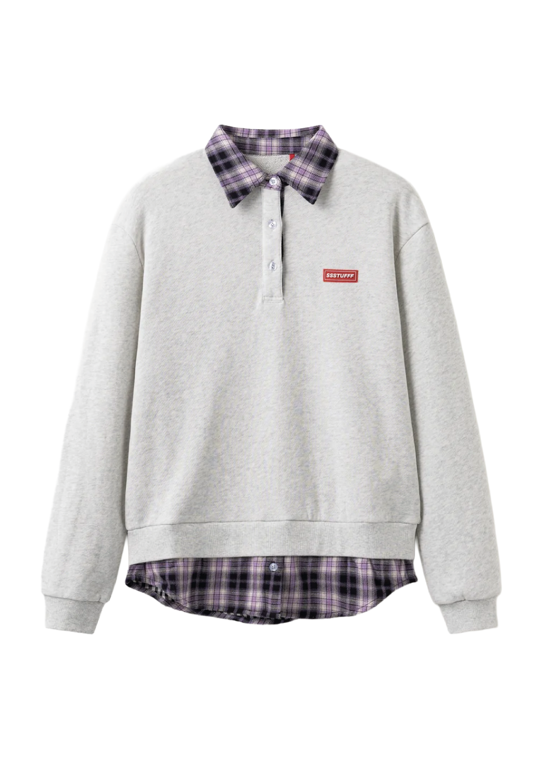 Ssstufff  Felpa con Camicia applicata Layered grigia