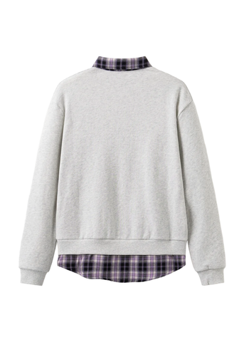 Ssstufff  Felpa con Camicia applicata Layered grigia