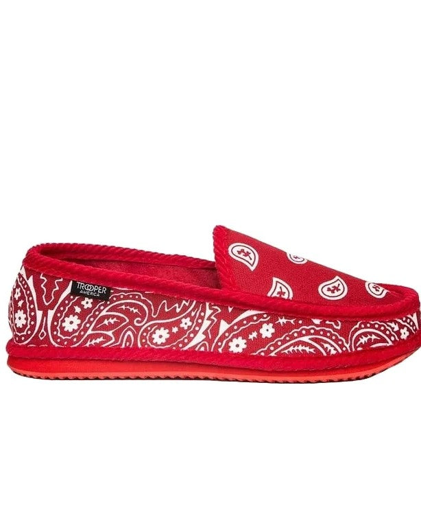 Trooper  Scarpe  unisex slip on Bandana Paisley rossa