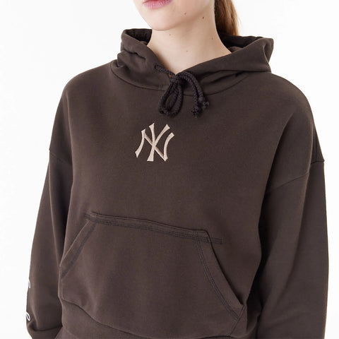 New Era Women's New York Yankees Brown Cropped Hoodie