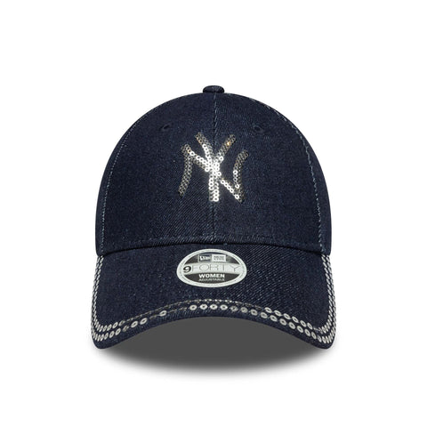 New Era Cappellino in jeans da donna New York Yankees Sequin