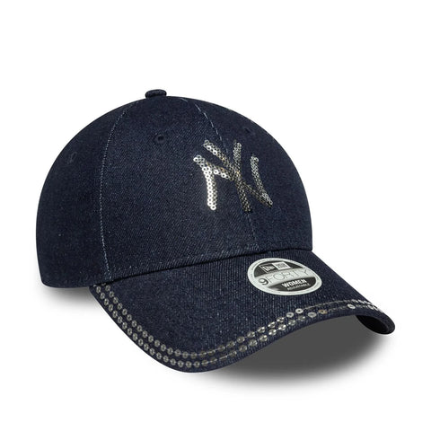New Era Cappellino in jeans da donna New York Yankees Sequin