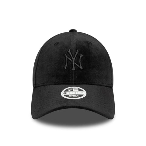 New Era Cappellino in velluto liscio da donna NY Yankees nero