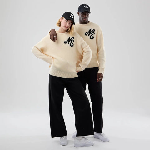 New Era Maglia misto lana unisex crema 60897453