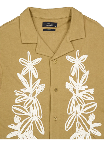 Clean Cut Camicia con ricamo Bowling Carton Khaki