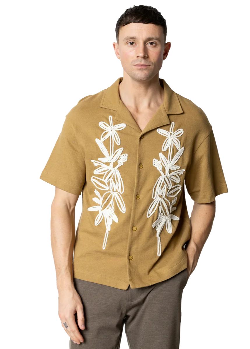 Clean Cut Camicia con ricamo Bowling Carton Khaki