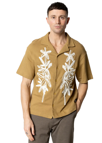 Clean Cut Camicia con ricamo Bowling Carton Khaki