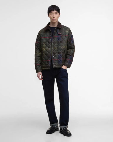 Barbour Giacca da uomo trapuntata in tartan Transport Quilt