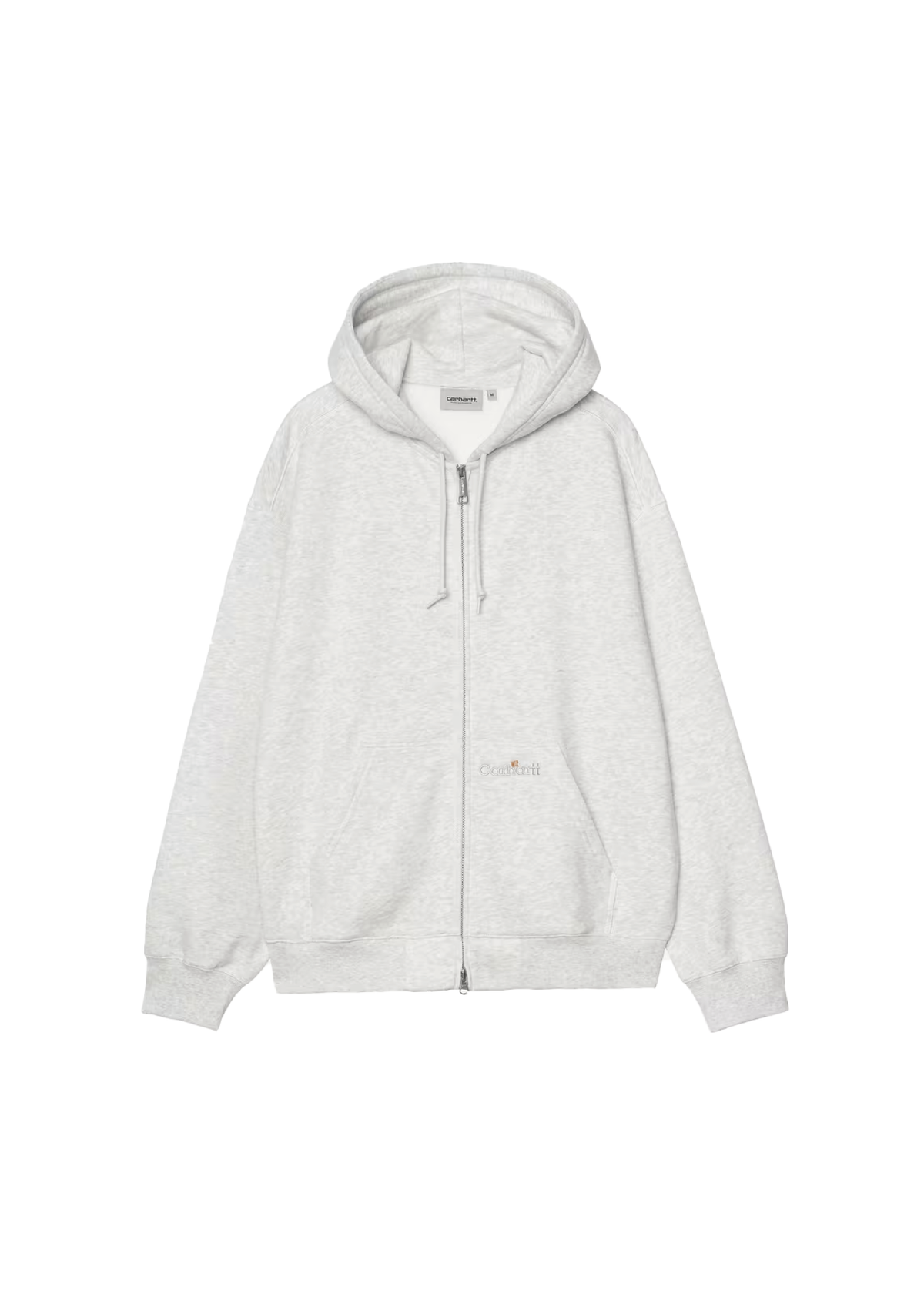 Carhartt Wip Felpa da uomo con zip e cappuccio Label grigio chiaro