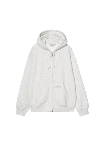 Carhartt Wip Felpa da uomo con zip e cappuccio Label grigio chiaro