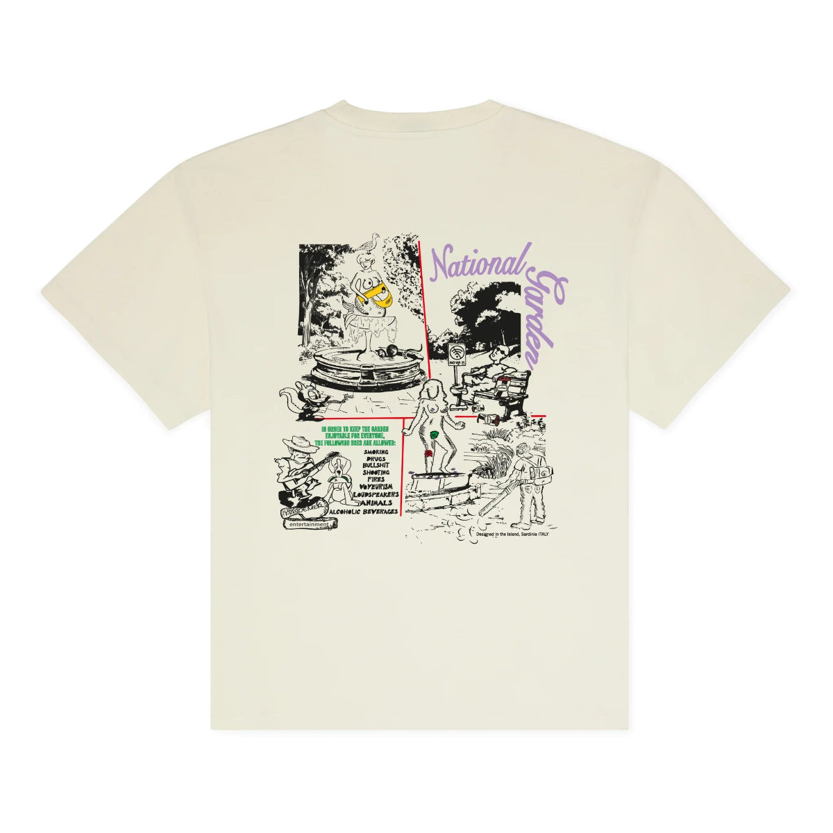Pas De Mer T-Shirt da uomo manica corta National Garden panna