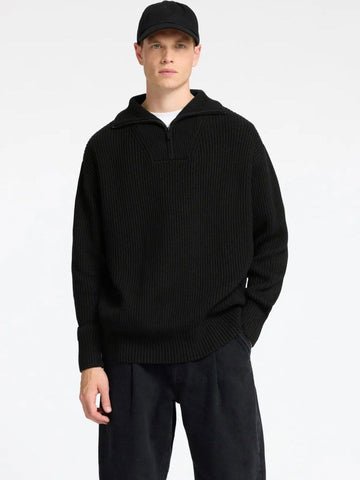 Selected Maglia con mezza zip da uomo Dry nera