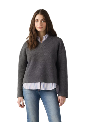 Levi's Maglia da donna scollo a V Super Soft grigia