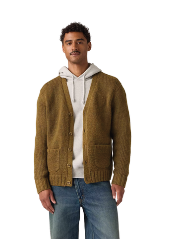 Levi's Cardigan da uomo misto lana Mammoth marrone