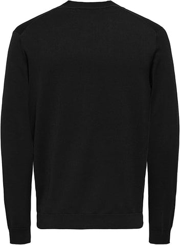 Only & Sons Cardigan con bottoni da uomo Wyler nero