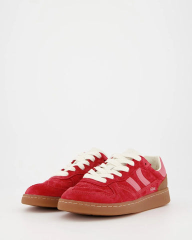 Coolway Sneaker donna in pelle scamosciata Goal rosse