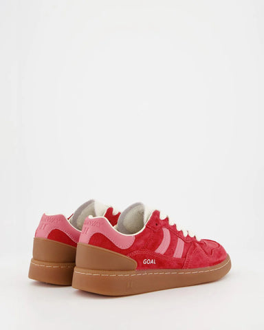 Coolway Sneaker donna in pelle scamosciata Goal rosse