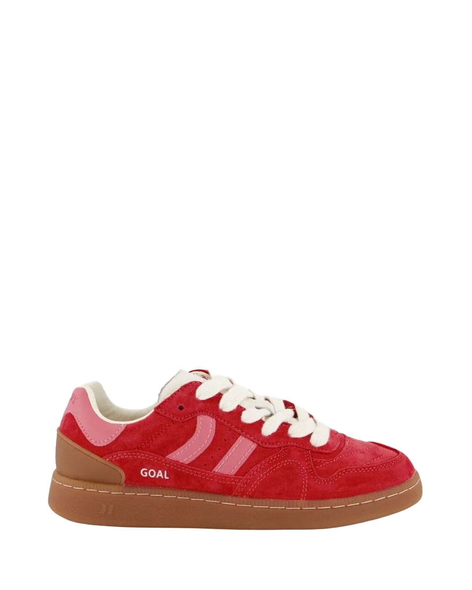 Coolway Sneaker donna in pelle scamosciata Goal rosse