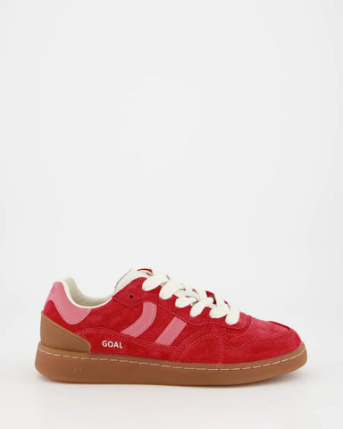 Coolway Sneaker donna in pelle scamosciata Goal rosse
