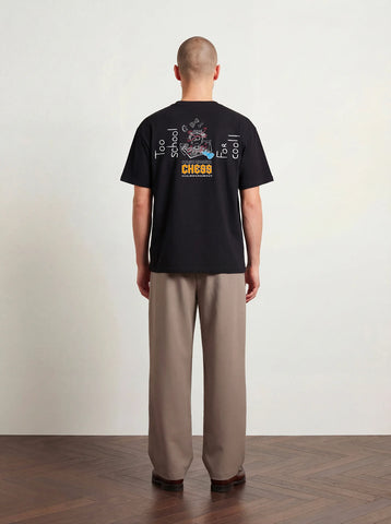 Pas De Mer T-Shirt da uomo manica corta Chess nera