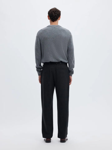 Selected Pantalone gessato da uomo Loose Luke blu