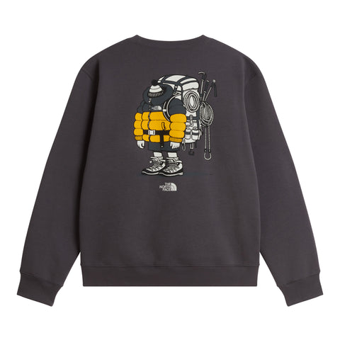 The North Face Felpa girocollo da uomo Gear Up grigia