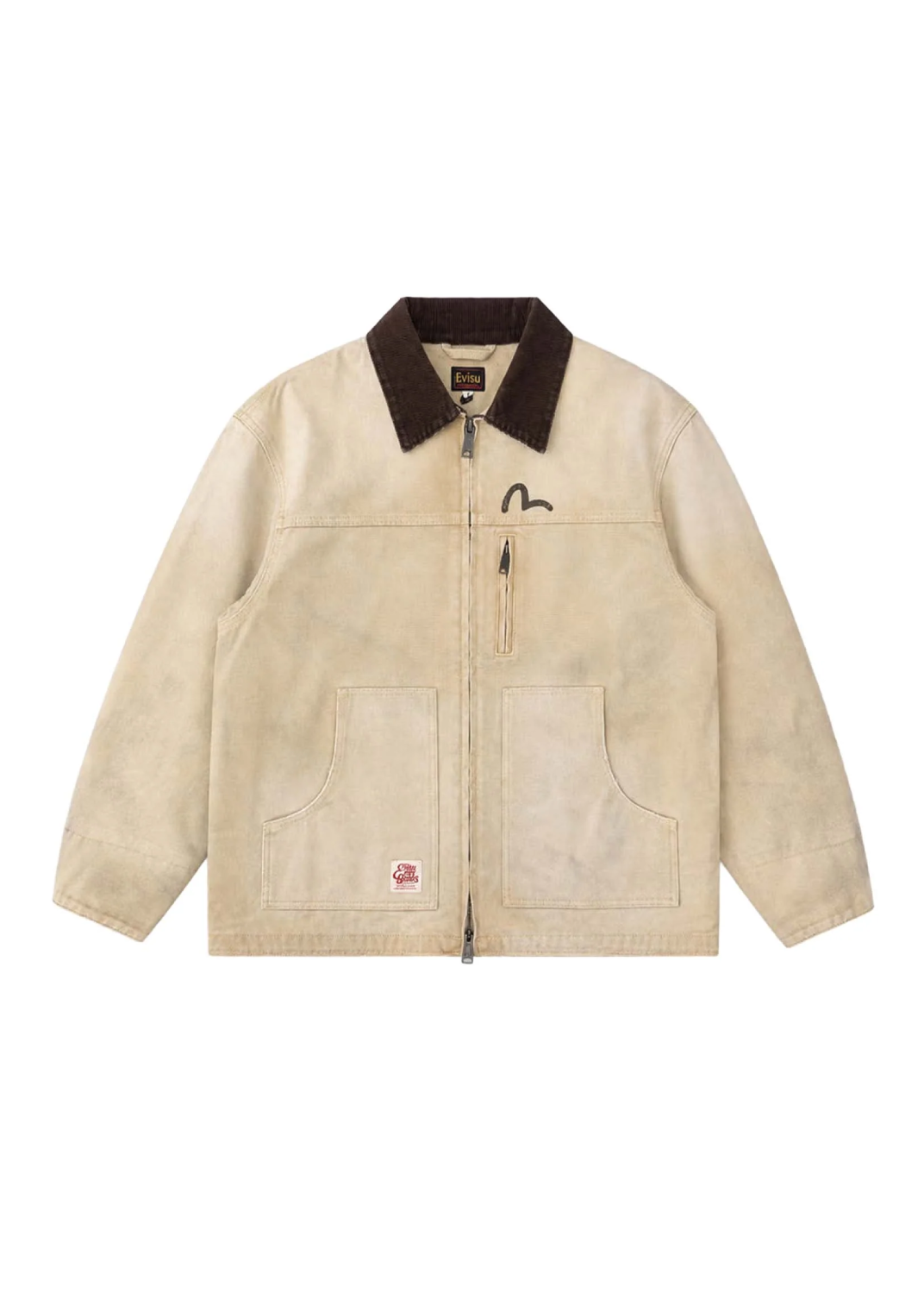 Evisu Giacca da uomo Vintage Canvas Coverall beige