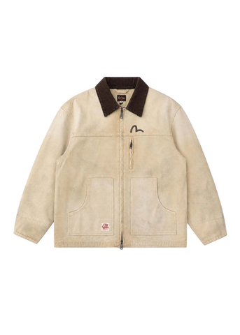 Evisu Giacca da uomo Vintage Canvas Coverall beige