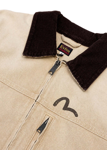 Evisu Giacca da uomo Vintage Canvas Coverall beige