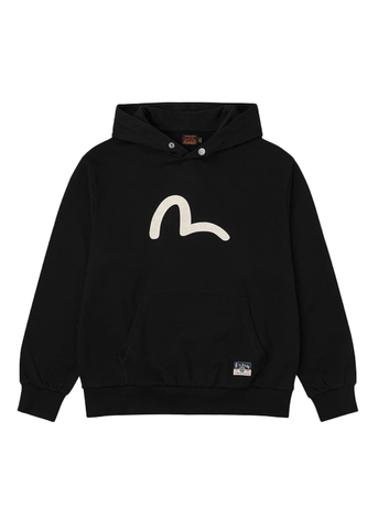 Evisu Felpa da uomo con cappuccio Seaguall Printed nera