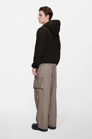 Rains Felpa con cappuccio in pile da uomo Fleece marrone