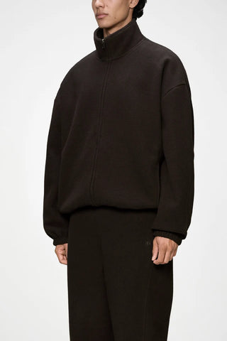 Rains Felpa in pile con zip da uomo Fleece Zip marrone