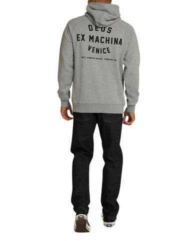 Deus Ex Machina Felpa con cappuccio da uomo Venice Address grigia