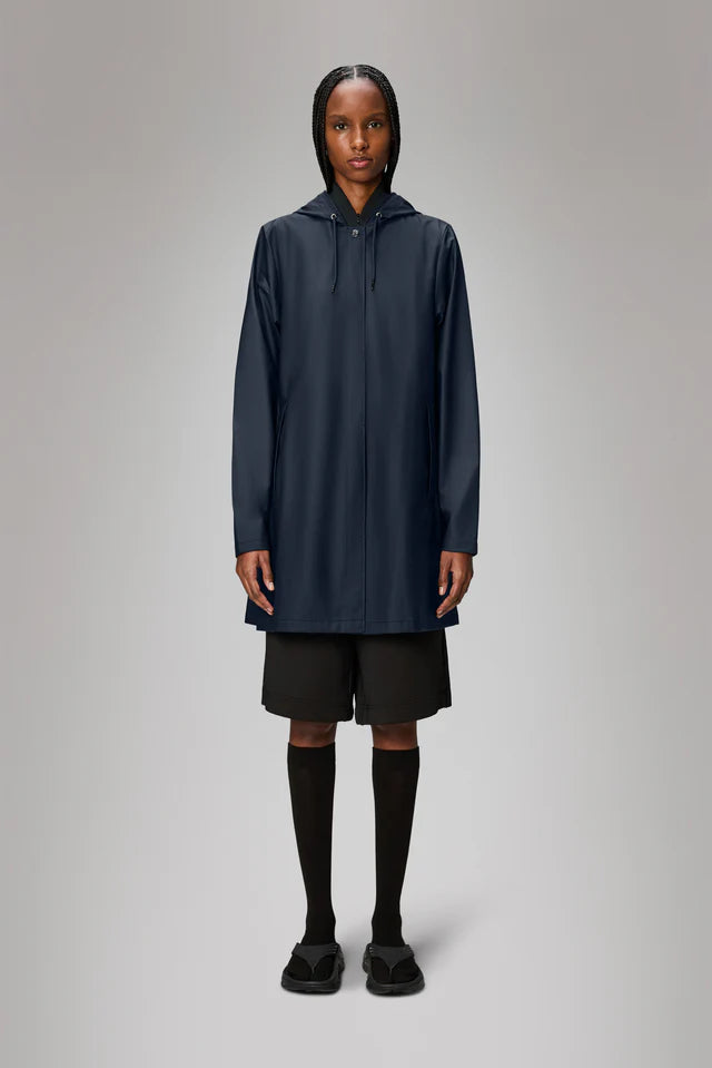 Rains Damen A-Linie Leichte Regenjacke Blau