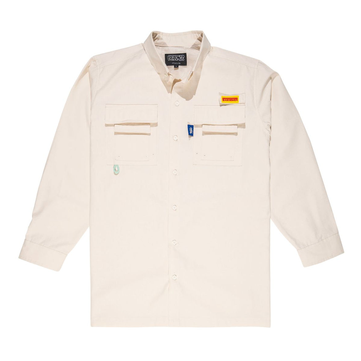 Camicia da bowling, da uomo, a righe, con bottoni, vintage, a maniche corte, estive, da golf, casual, da golf, con colletto a tacca, beige., L