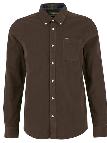 Barbour Camicia da uomo in velluto Ramsey marrone