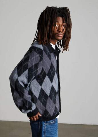 Huf Cardigan con bottoni da uomo Cooper Mohair nero