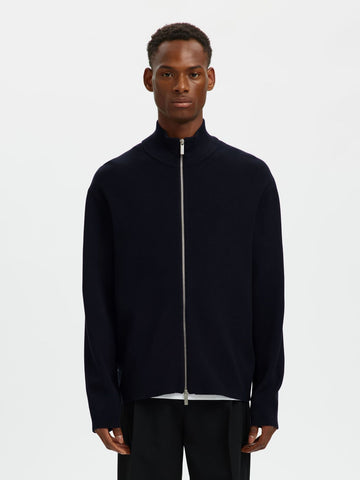 Selected Cardigan con zip da uomo blu 16099572-SC