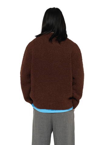Edwin Maglione da uomo in misto lana Dun Textured marrone